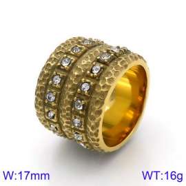 Stainless Steel Stone&Crystal Ring