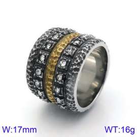 Stainless Steel Stone&Crystal Ring